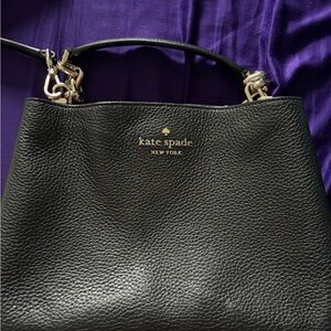 Kate Spade Black Shoulder Bag with Gold Accents